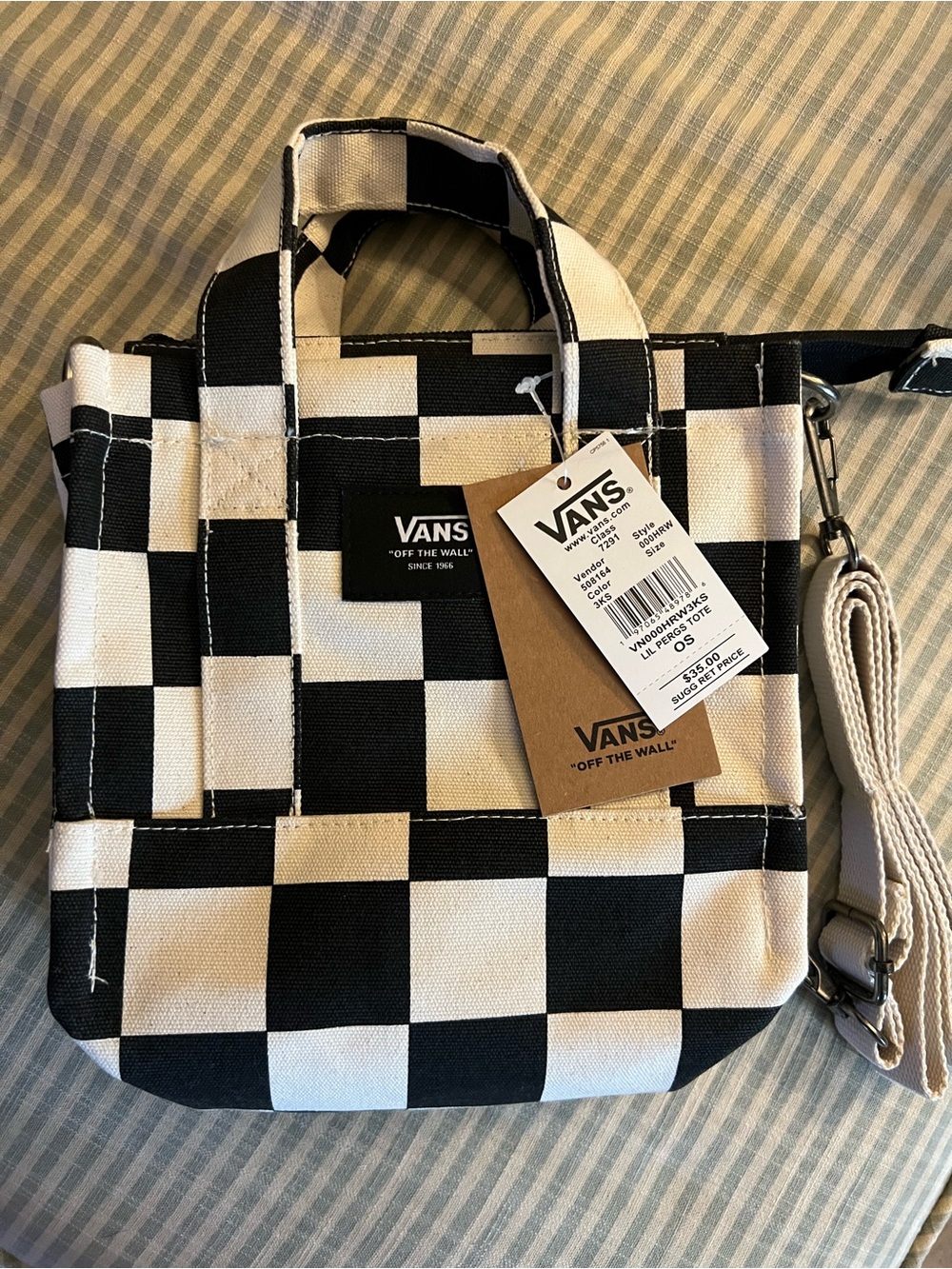 Vans Black and White Checkerboard Crossbody Bag